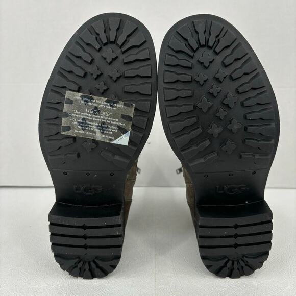 UGG Wilde Moto Buckle Boots Women's Size 5.5 Waterproof Leather Suede Wool - Picture 11 of 14